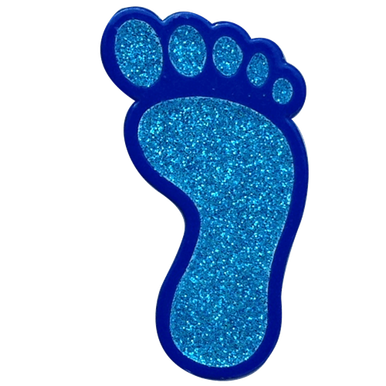 ReadyGolf: Glitter Ball Marker & Hat Clip - Foot Print (Blue)