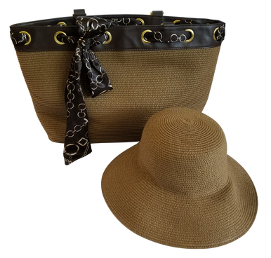 Physician Endorsed: Women's Serengeti Hat & Bag Set & Matching Scarf - Brown/Black