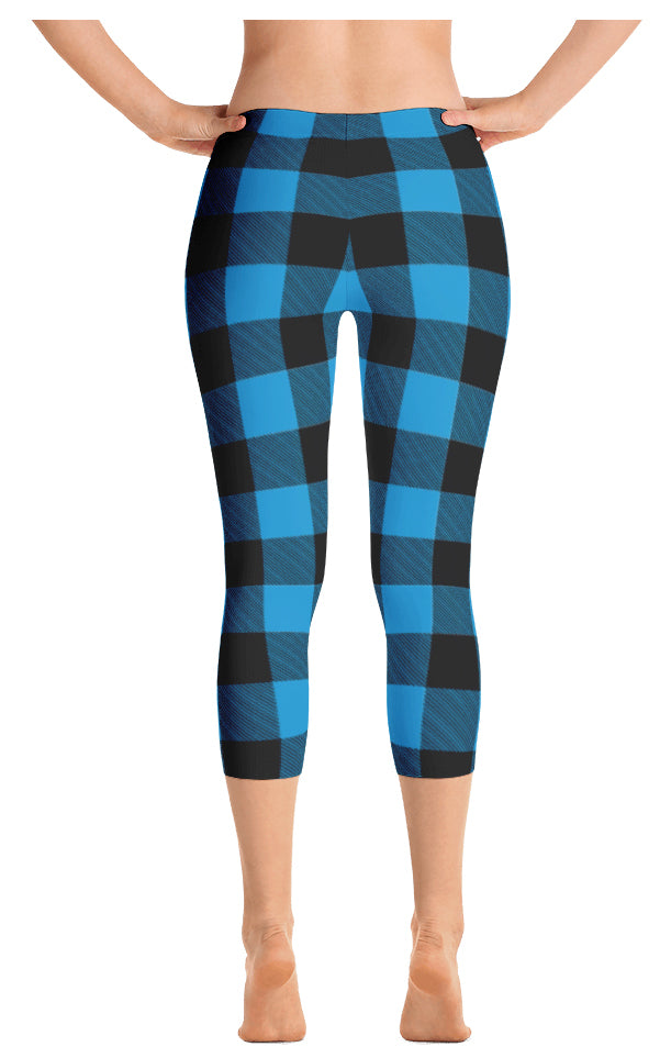 ReadyGOLF: Lumberjack Blue Women's Capri Leggings
