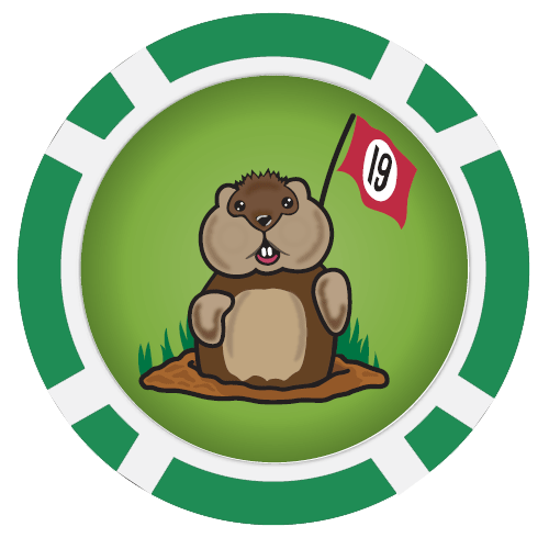 Dancing Gopher Poker Chip Golf Ball Marker by ReadyGOLF