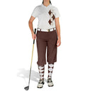 Golf Knickers: Ladies Argyle Paradise Golf Shirt - Brown/White Clothing