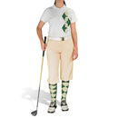 Golf Knickers: Ladies Argyle Paradise Golf Shirt - Dark Green/Natural Clothing