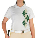 Golf Knickers: Ladies Argyle Paradise Golf Shirt - Dark Green/Natural Clothing