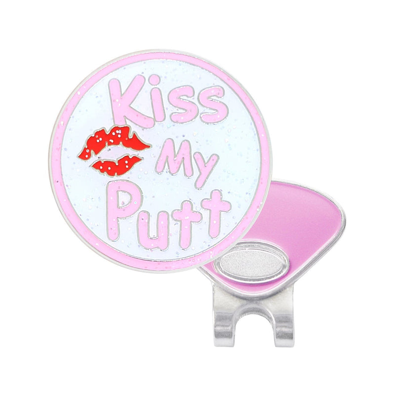 Navika: Glitzy Ball Marker & Hat Clip - Kiss My Putt