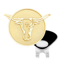 Navika: Ball Marker & Hat Clip - Gold Longhorn