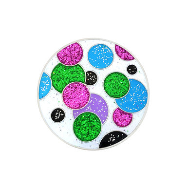 Navika: Swarovski Glitzy Ball Marker & Hat Clip - Polka Dot (Green & Pink)