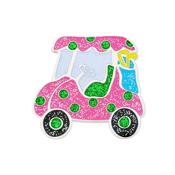 Navika: Glitzy Ball Marker & Hat Clip - Pink Cart