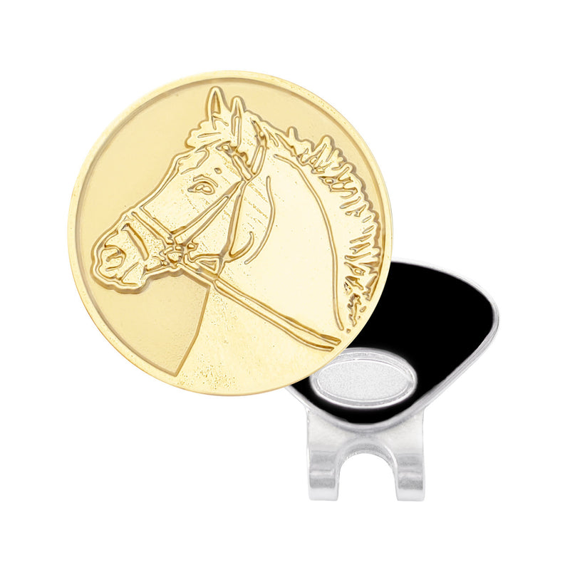 Navika: Swarovski Glitzy Ball Marker & Hat Clip - Gold Stallion