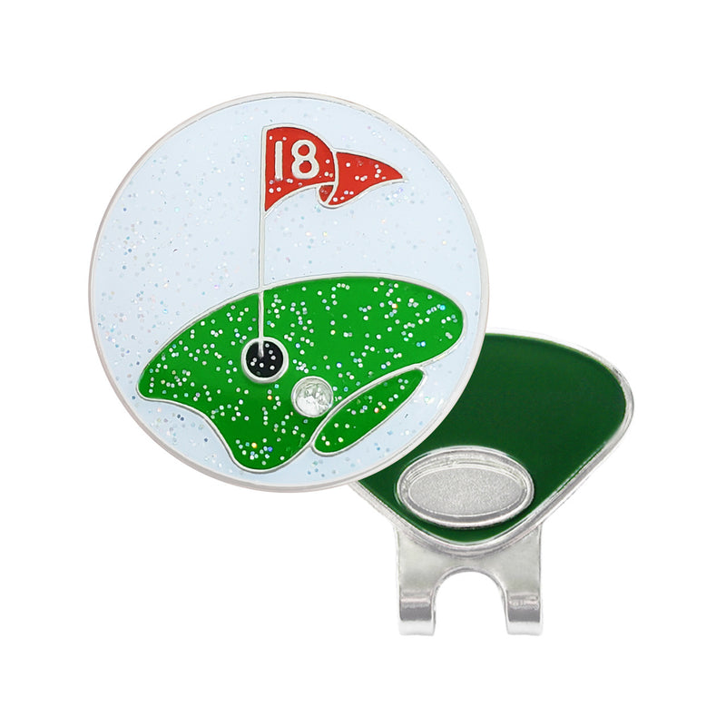 Navika: Swarovski Glitzy Ball Marker & Hat Clip - The Green