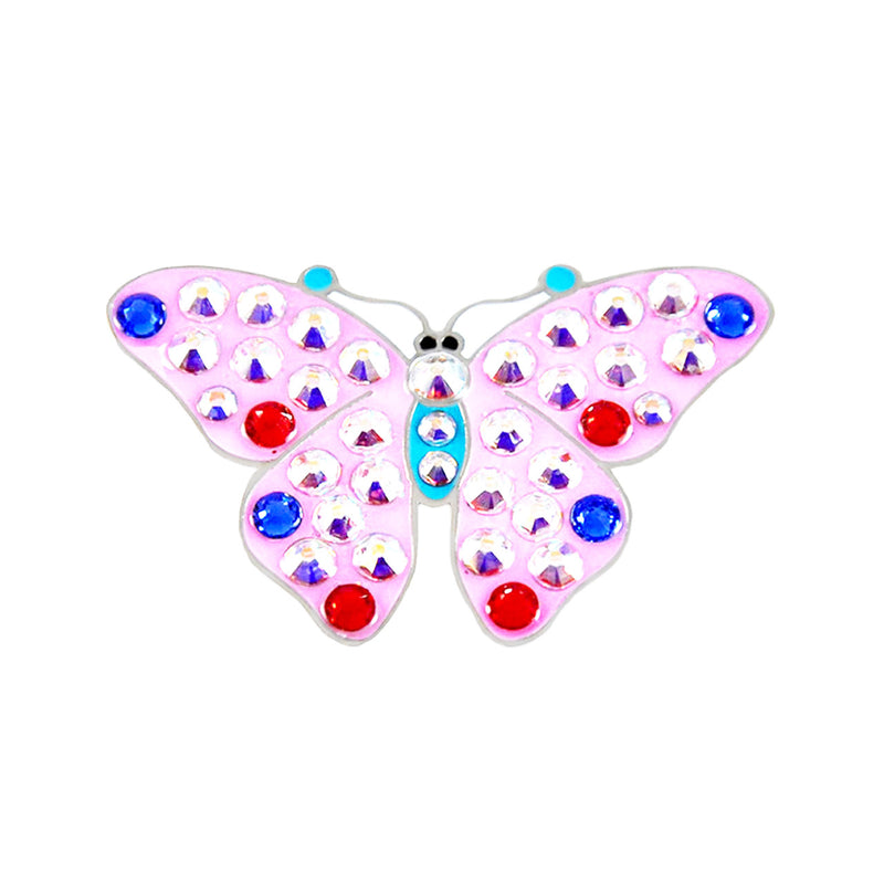 Navika: Swarovski Crystals Ball Marker & Hat Clip  - Pink Butterfly