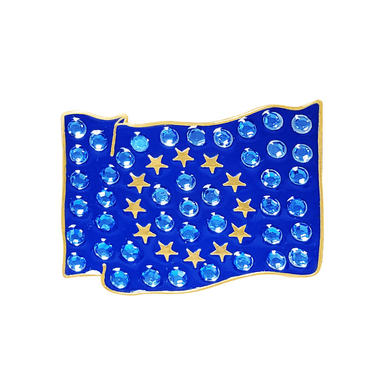 Navika: Swarovski Crystals Ball Marker & Hat Clip - European Union Flag