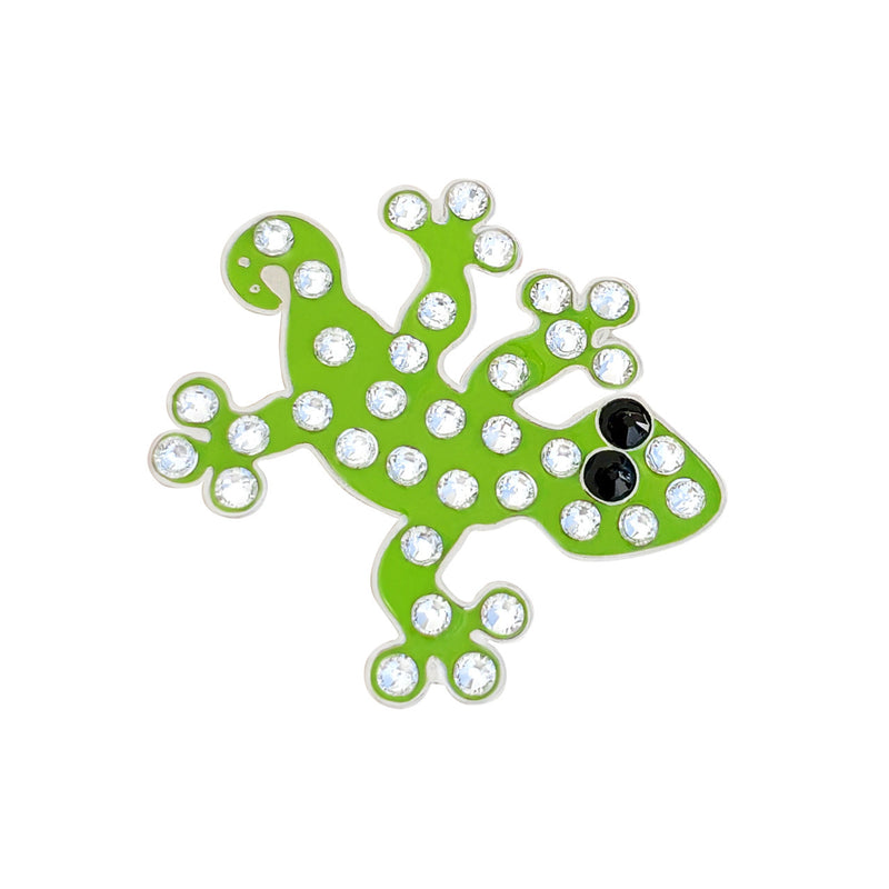 Navika: Swarovski Crystals Ball Marker & Hat Clip - Lucky Gecko