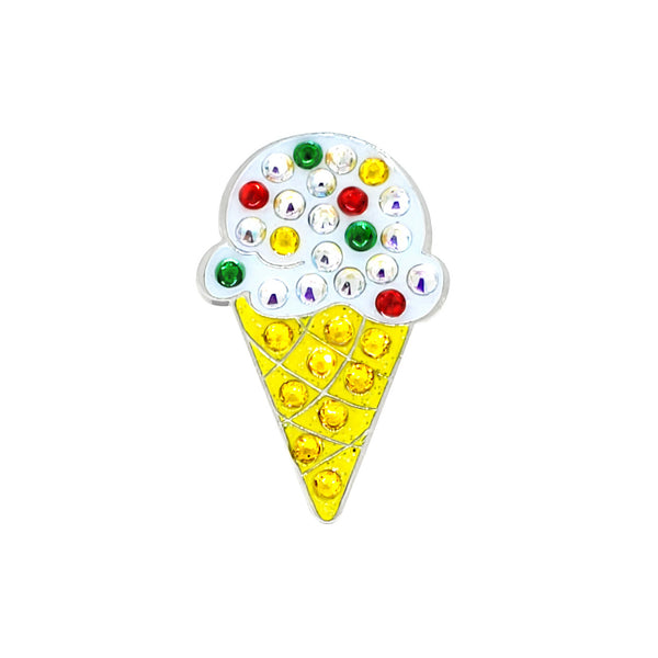 Navika: Swarovski Ball Marker & Hat Clip - Ice Cream Cone