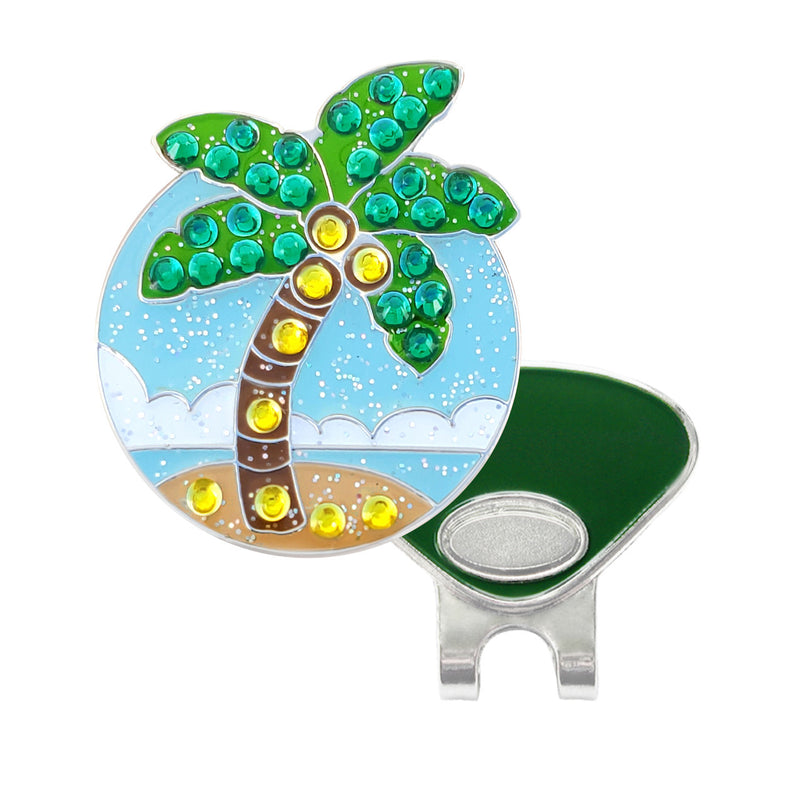 Navika: Swarovski Crystal Ball Marker with Hat Clip - Palm Tree