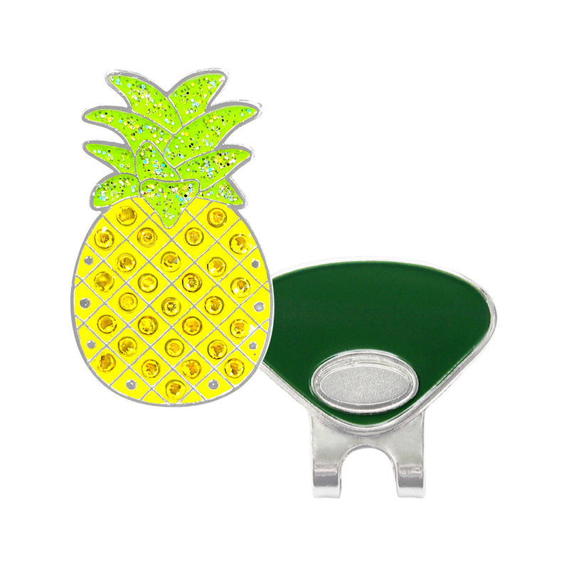 Navika: Swarovski Crystals Ball Marker & Hat Clip - Pineapple