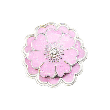 Navika: Swarovski Crystals Ball Marker & Hat Clip - Pink Flower