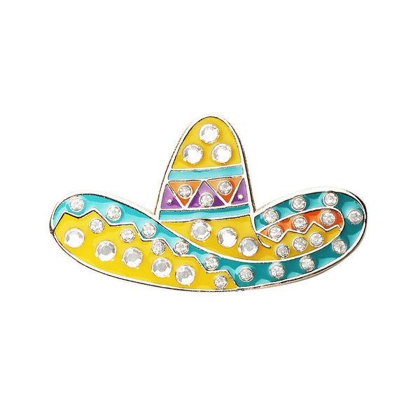 Navika: Swarovski Crystals Ball Marker & Hat Clip - Sombrero