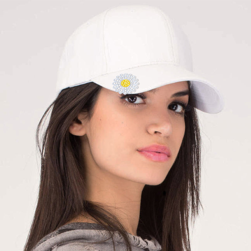 Navika: Swarovski Crystals Ball Marker & Hat Clip - Sunflower (White)