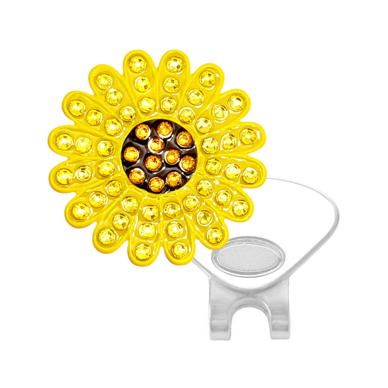 Navika: Swarovski Crystals Ball Marker & Hat Clip - Sunflower Yellow