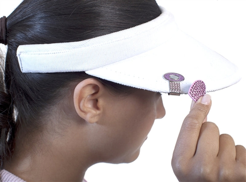 Navika: Swarovski Crystals Ball Marker & Hat Clip Holder - Pink