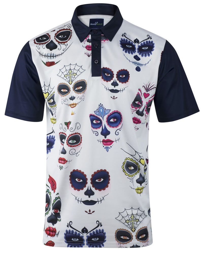 Candy Skulls Mens Golf Polo Shirt by ReadyGOLF
