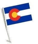 SSP Flags: Car Flag with Pole - State of Colorado