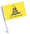 SSP Flags: Car Flag with Pole - Don't Tread on Me