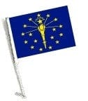 SSP Flags: Car Flag with Pole - State of Indiana