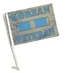 SSP Flags: Car Flag with Pole - Korean Veteran Service Ribbon