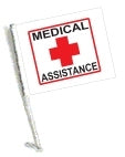 SSP Flags: Car Flag with Pole - Medical Assistance