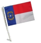 SSP Flags: Car Flag with Pole - State of North Carolina