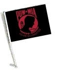 SSP Flags: Car Flag with Pole - Red POW MIA