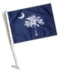 SSP Flags: Car Flag with Pole - State of South Carolina / Palmetto