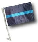 SSP Flags: Car Flag with Pole - Thin Blue Line