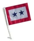 SSP Flags: Car Flag with Pole - Two Blue Star