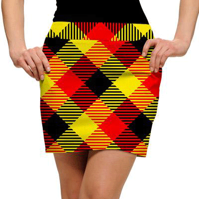 Skort Femme Loudmouth Argyle Vert Et Jaune – Taille 4 – Coton – Occasion