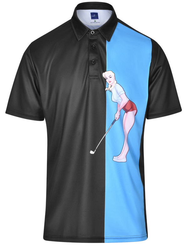 Chip In Mens Pin-Up Golf Polo Shirt by ReadyGOLF
