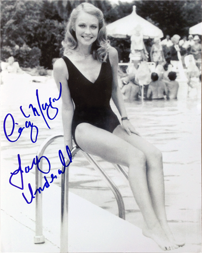 Cindy Morgan "Lacey Underall" Signed 8x10 Caddyshack B & W Photo - Pool Side