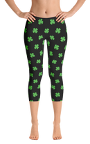 Four-Leaf Clover (Lime Green) Women's Capri Leggings by ReadyGOLF (Size X-Small) SALE