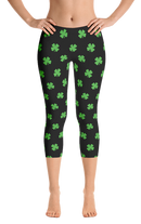 Four-Leaf Clover (Lime Green) Women's Capri Leggings by ReadyGOLF (Size X-Small) SALE