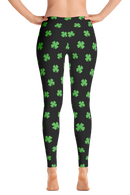 Four-Leaf Clover (Lime Green) Women's All-Over Leggings by ReadyGOLF (Size: XS) SALE