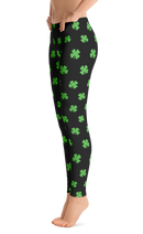 Four-Leaf Clover (Lime Green) Women's All-Over Leggings by ReadyGOLF (Size: XS) SALE