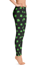 Four-Leaf Clover (Lime Green) Women's All-Over Leggings by ReadyGOLF (Size: XS) SALE