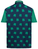 Four-Leaf Clover (Navy/Green) Mens Golf Polo Shirt by ReadyGOLF