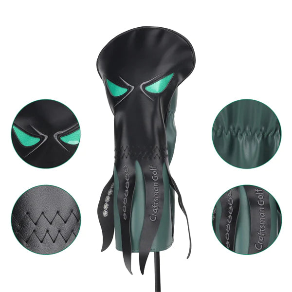 Green Eyes Octopus Leather Driver Headcover by Craftsman Golf