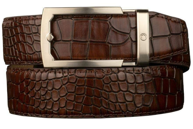Nexbelt: Men's Crocodile Dress Belt - Brown