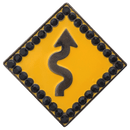 ReadyGolf: Caution Curves Ahead Ball Marker & Hat Clip with Crystals