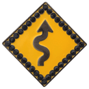 ReadyGolf: Caution Curves Ahead Ball Marker & Hat Clip with Crystals