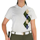 Golf Knickers: Ladies Argyle Paradise Golf Shirt - Olive/Navy/Khaki Clothing