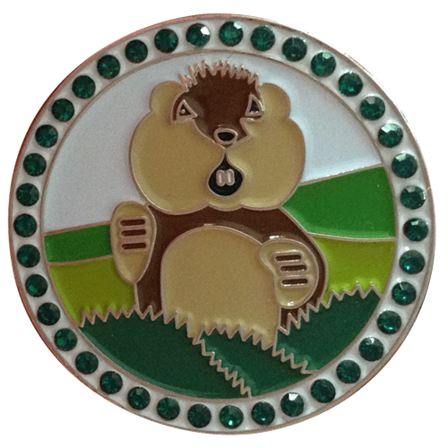 Dancing Gopher with Crystals Golf Ball Marker & Hat Clip